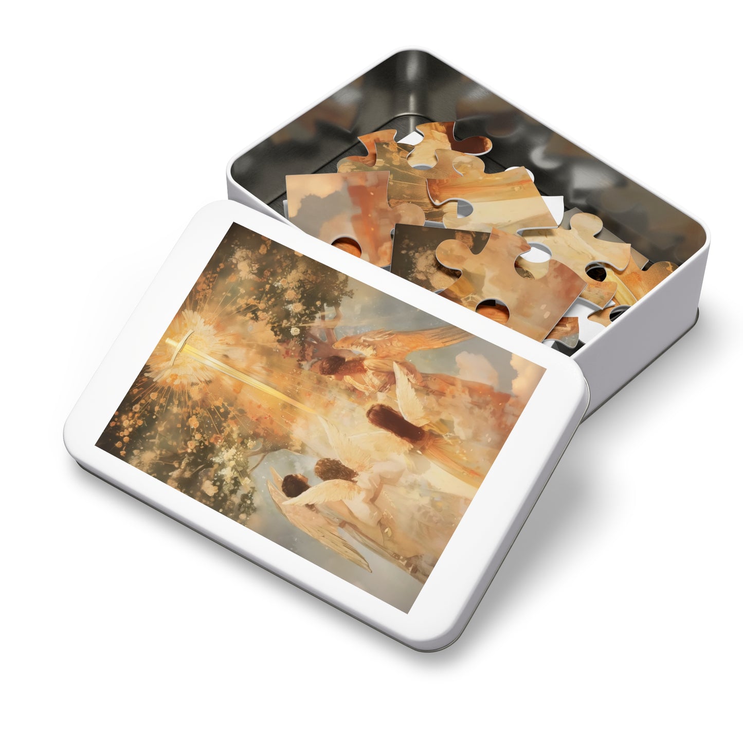 The Watchers of the First Dawn - Guardians of Eden - Puzzle & Keepsake Tin - Religious Jigsaw Puzzle (30, 110, 252, 500,1000-Piece)