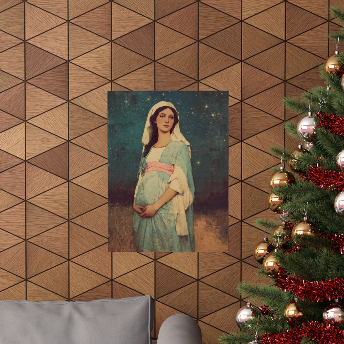 Our Lady of 'O' - Our Lady of Expectation - Mother Mary - Marian Art - Sanctified Souls Print - Multiple Sizes - Premium Vertical Posters