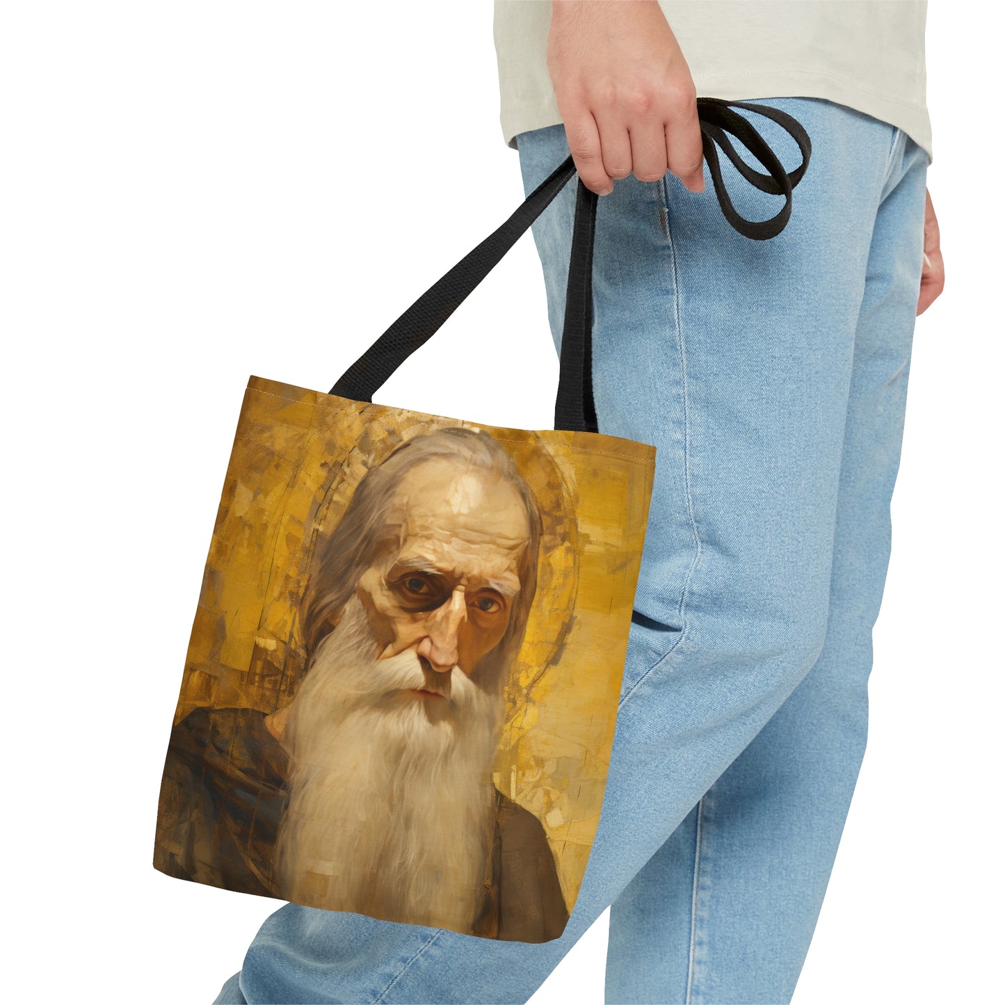 Saint Athanasius the Athonite Tote Bag - Large Medium Small Faith Art Bag - Catholic Faith Purse - Religious Carry All Reusable Tote Bag