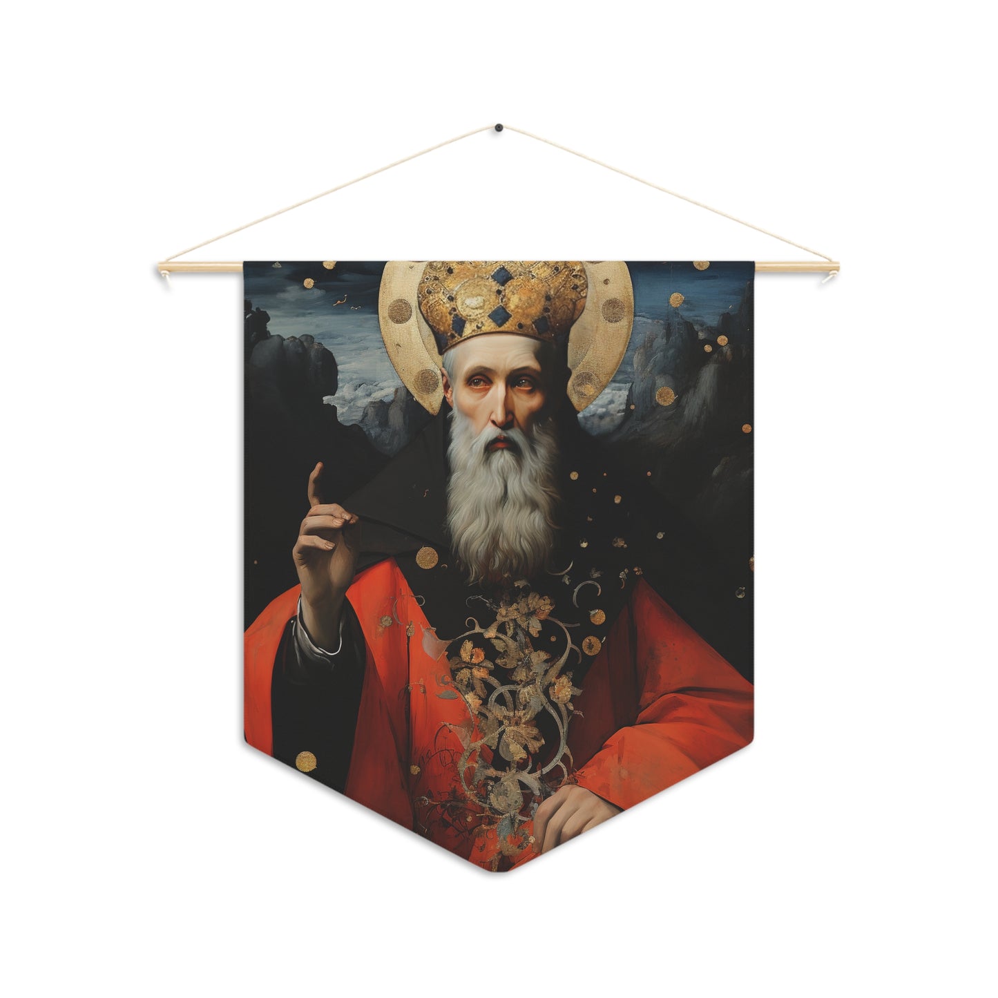 Saint Augustine of Hippo Wall Banner / Wall Hanging - Catholic Home Art - Large Saint Art for your home - 18" x 21"
