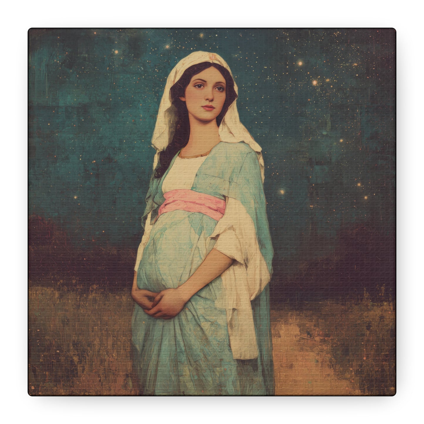 Our Lady of 'O' - Our Lady of Expectation - Mother Mary - Marian Art - Gallery Wrapped Canvas - Print - Catholic Art Print