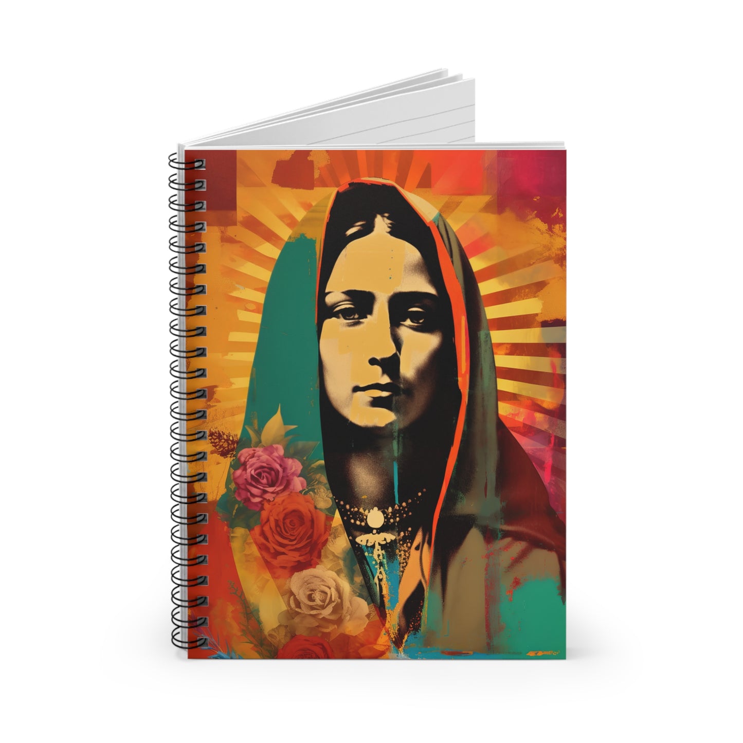 Radiant Guadalupe Journal - Sanctified Souls Art - Religious Based Notebook - Spiral Notebook - Ruled Line - Our Lady
