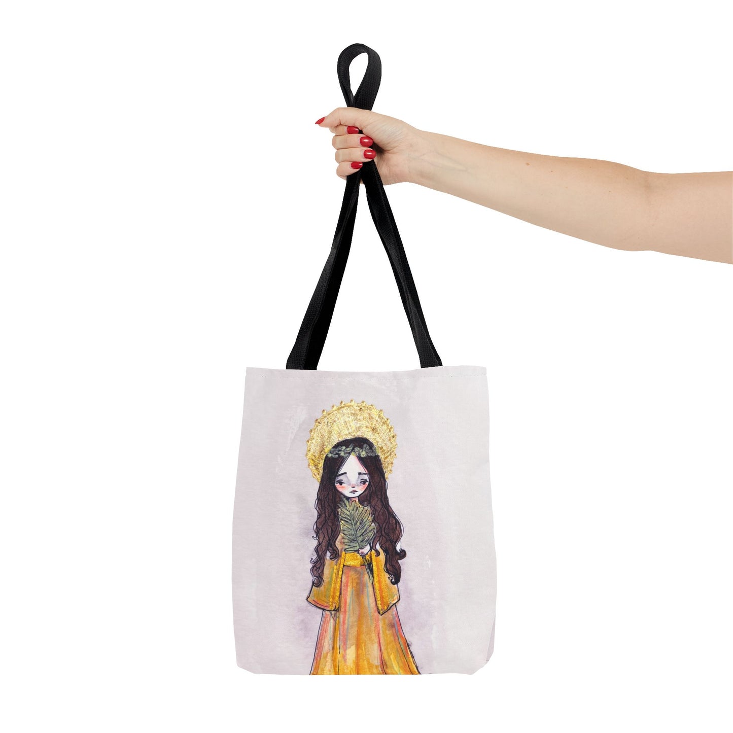 Saint Charity Tote - Hand-Drawn Art | Catholic Tote Bag | Faith Hope and Charity Youngest Sister | Catholic Devotional Prayer Bag