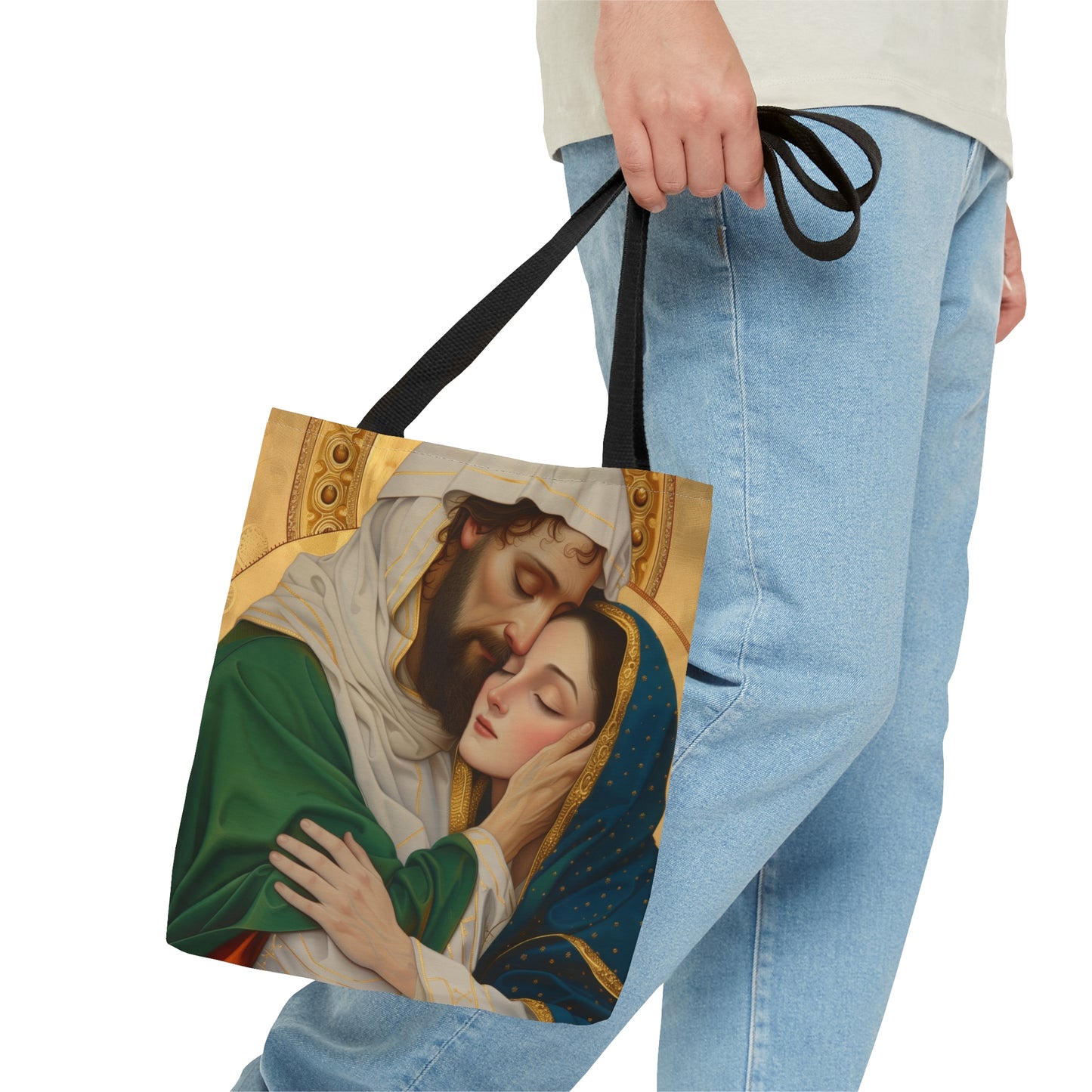 Saints Aquila and Priscilla Tote Bag - Large Medium Small Faith Art Bag - Catholic Faith Art purse - Double Sided