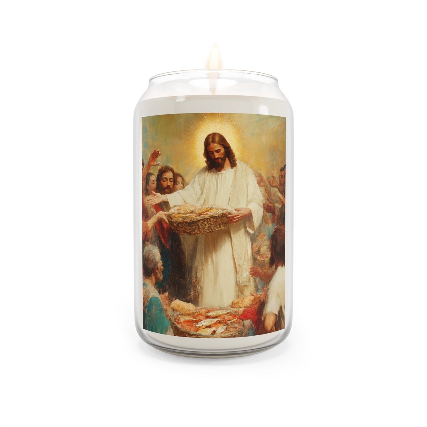 The Quiet Multiplication of Love : Loaves and Fishes - Scented Prayer Candle, 13.75oz - Tall Size - Religious Prayer Candle