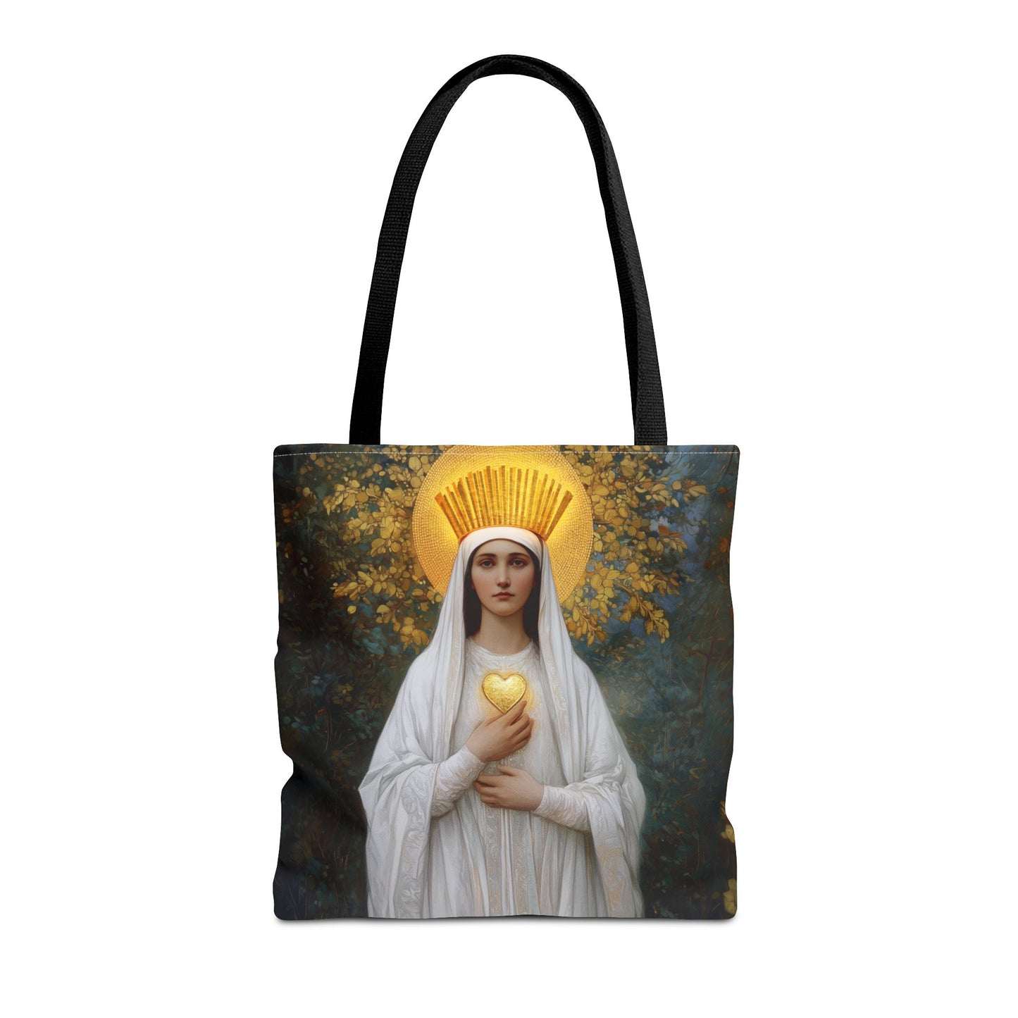 Our Lady of Beauraing - Our Lady of the Golden Heart - Marian Art - Tote Bag - Large Medium Small Faith Art Bag - Tote Purse