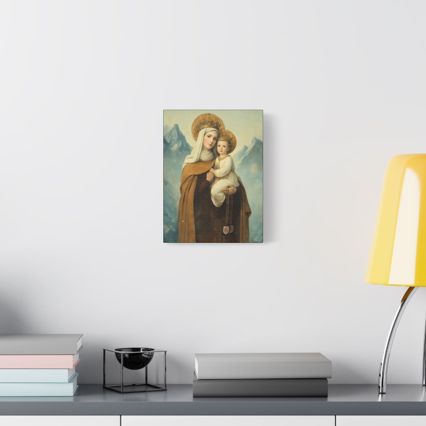 The Gift of the Scapular - Our Lady of Mount Carmel Wrapped Canvas Print - Multiple Sizes - Catholic Home art Matte Canvas, Stretched