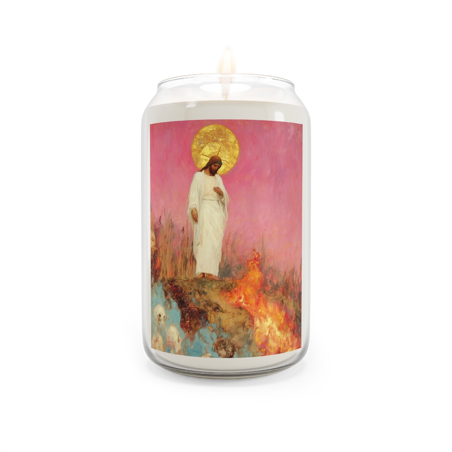 The Stone Cracked Beneath His Feet - Scented Prayer Candle, 13.75oz - Tall Size - Religious Prayer Candle - Catholic Art