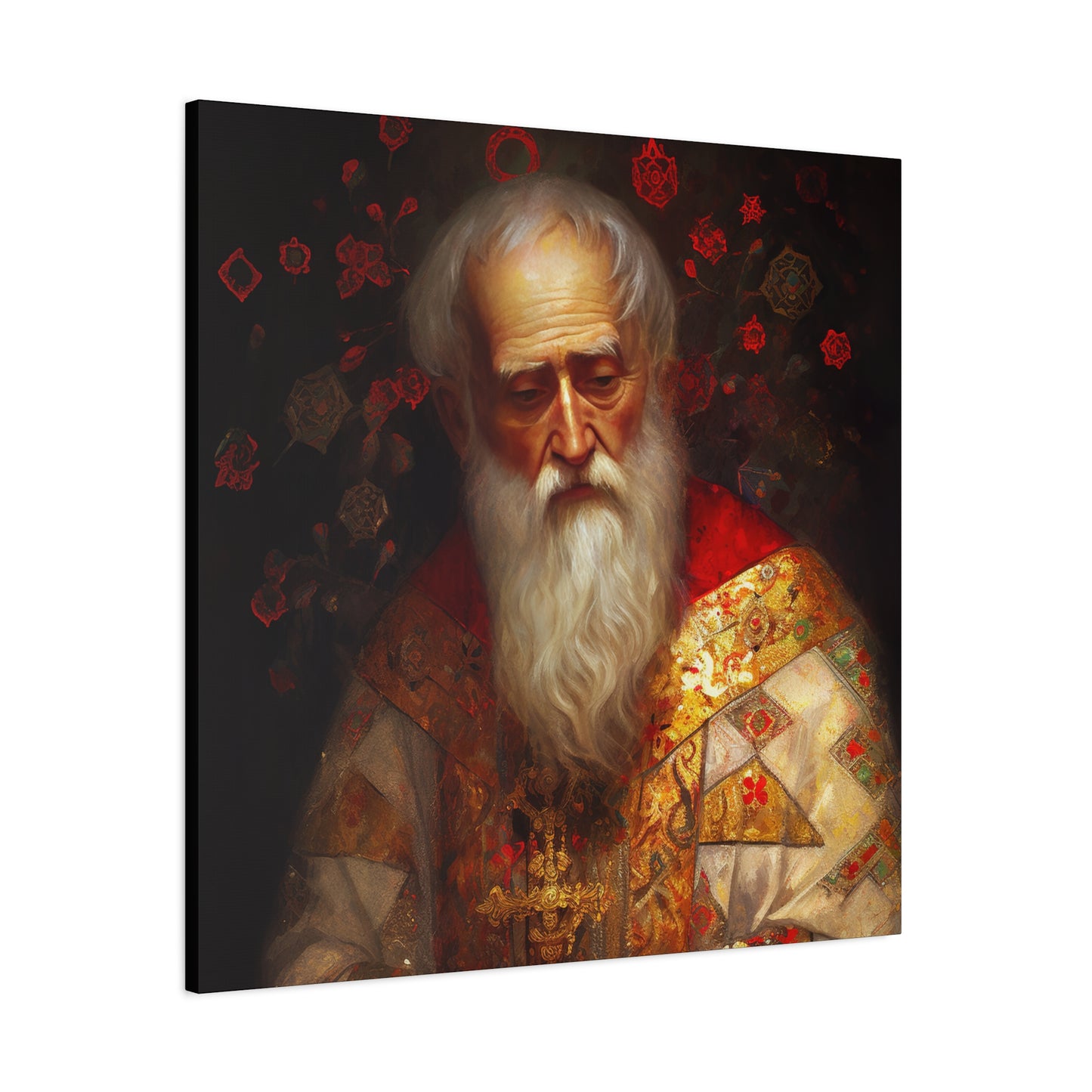 Saint Nicholas - Museum Wrapped Canvas - Sanctified Souls Print - Religious Art for your Home - Father Christmas - Catholic Christmas