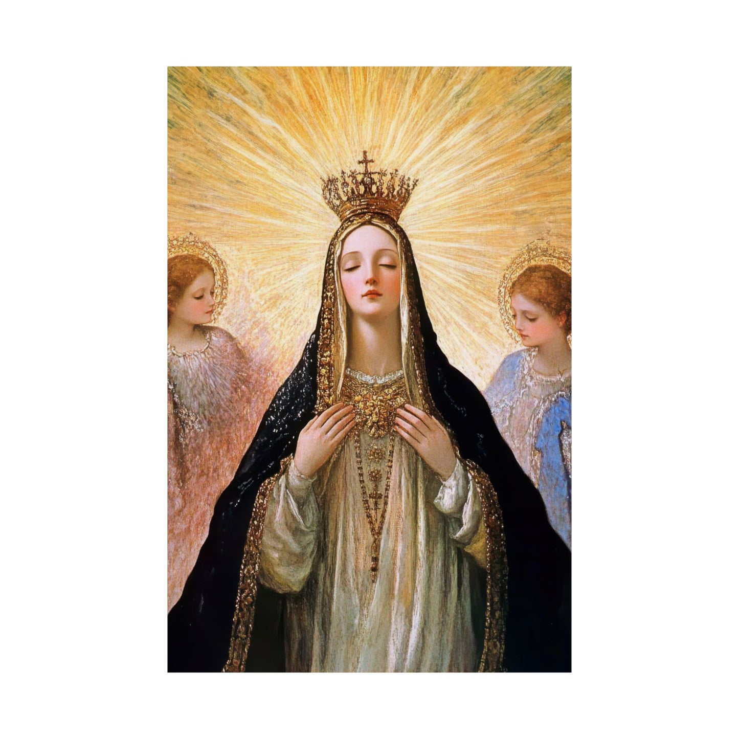 Divine Majesty: The Crowning of the Queen of Heaven - Sanctified Souls Print - Multiple Sizes - Premium Posters - Catholic Art - Christian