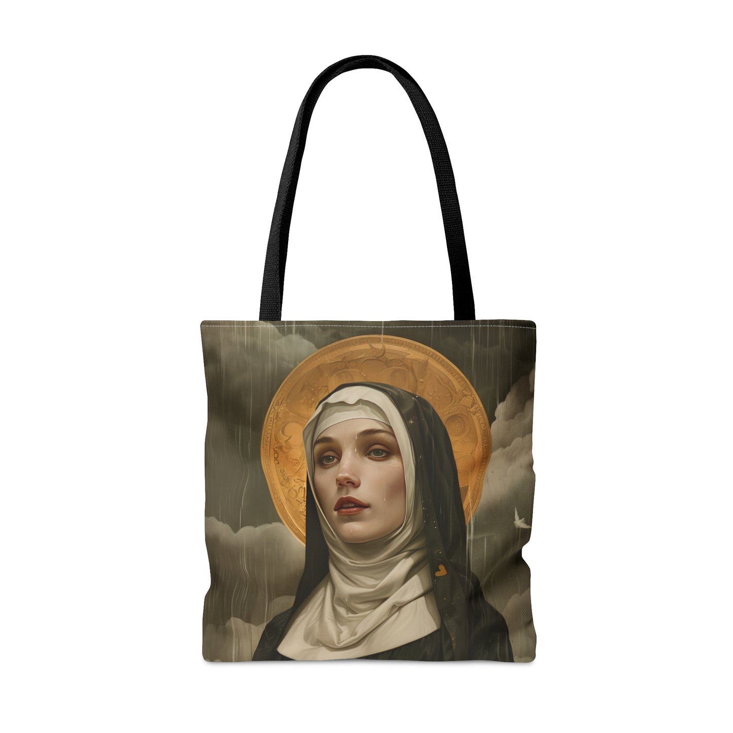 Saint Scholastica Tote Bag - Purse - Three sizes - Large Medium Small Faith Art Bag - Catholic faith carry-all purse - Double Sided