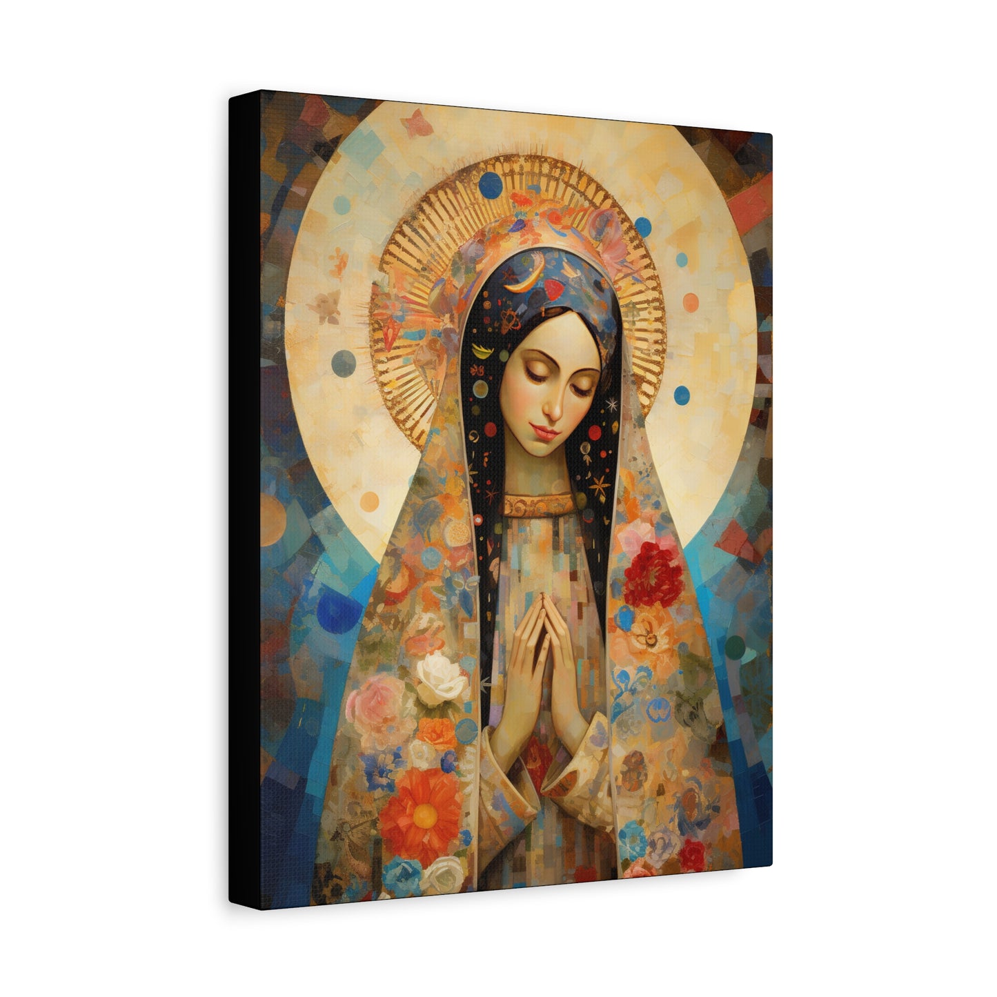 Lady of Guadalupe Icon of Love Museum Wrapped Canvas Print - Multiple Sizes - Catholic Home art