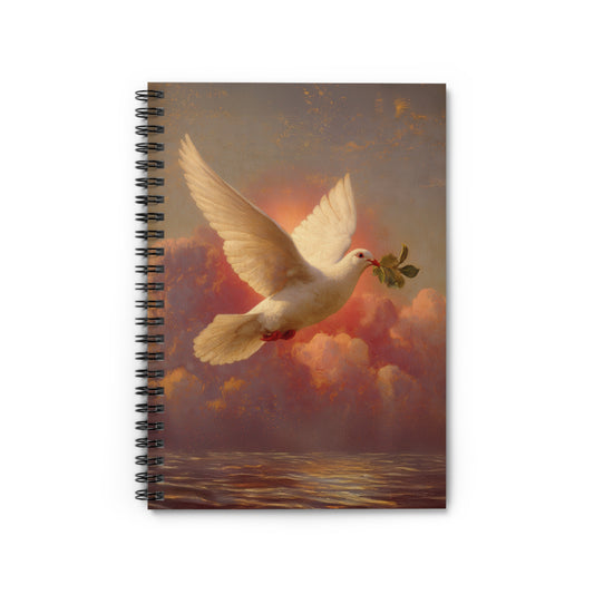 The Spirit Who Restored the Horizon - Holy Spirit - The Dove - Sanctified Souls Art - Religious Based Notebook - Spiral Notebook