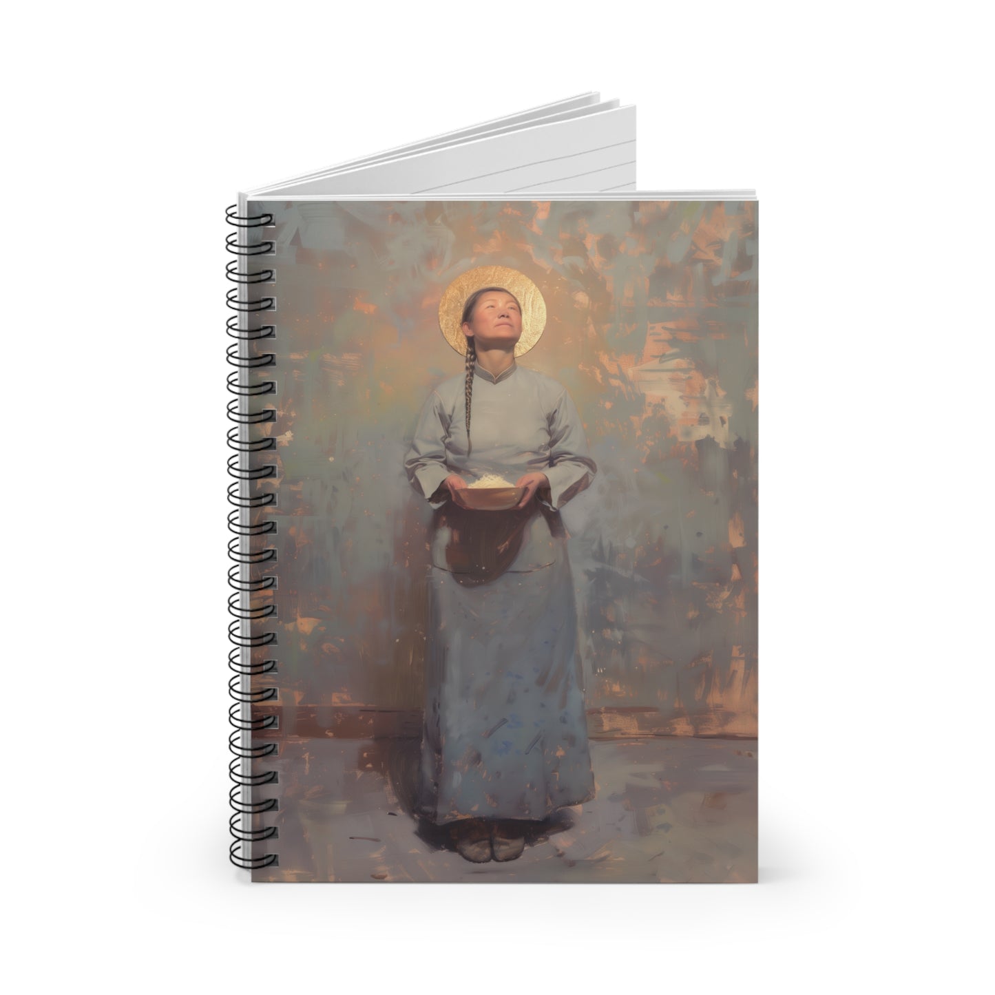 Saint Martha Wang - Chinese Martyr Saint - Sanctified Souls Art - Religious Based Notebook - Spiral Notebook