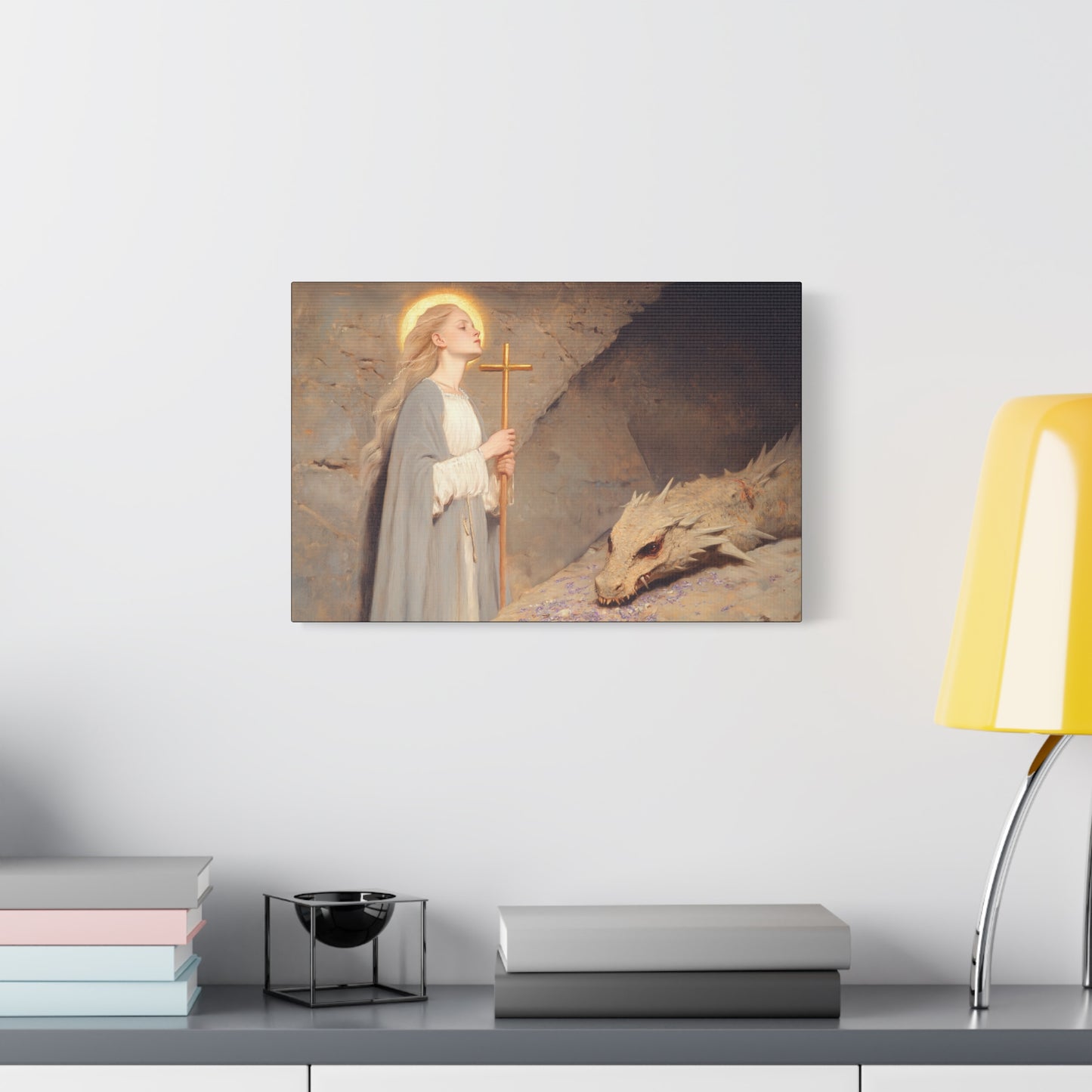 Saint Margaret of Antioch -  Museum Wrapped Canvas - Sanctified Souls Print - Religious Art for your Home - Catholic Patron Saint Art