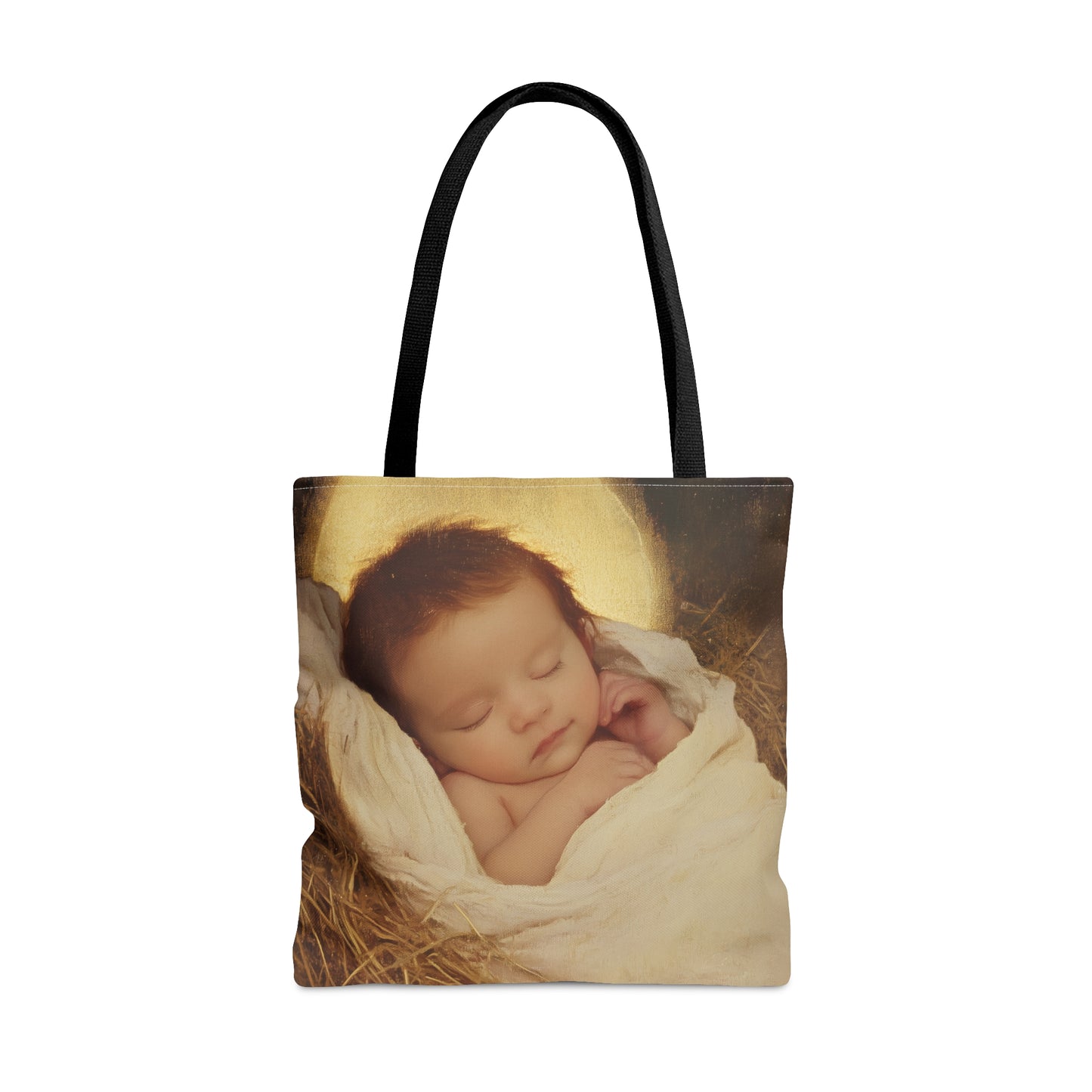 Jesus, the Newborn Light of the World - Tote Bag - Large Medium Small Faith Art Bag - Catholic Faith Purse