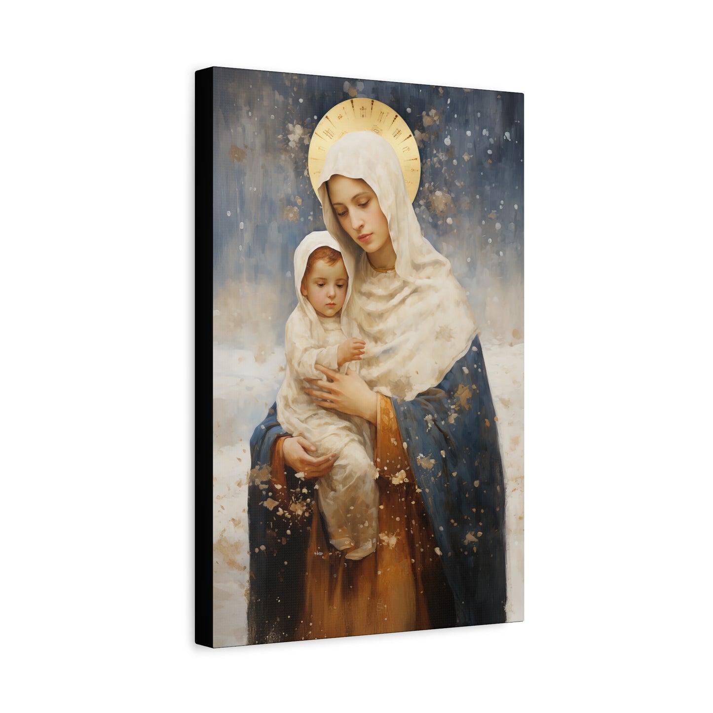 Winter's Grace : Our Lady of the Snows Canvas Print - Multiple Sizes - Catholic Home art - Gallery Wrapped Canvas - Sanctified Souls Print