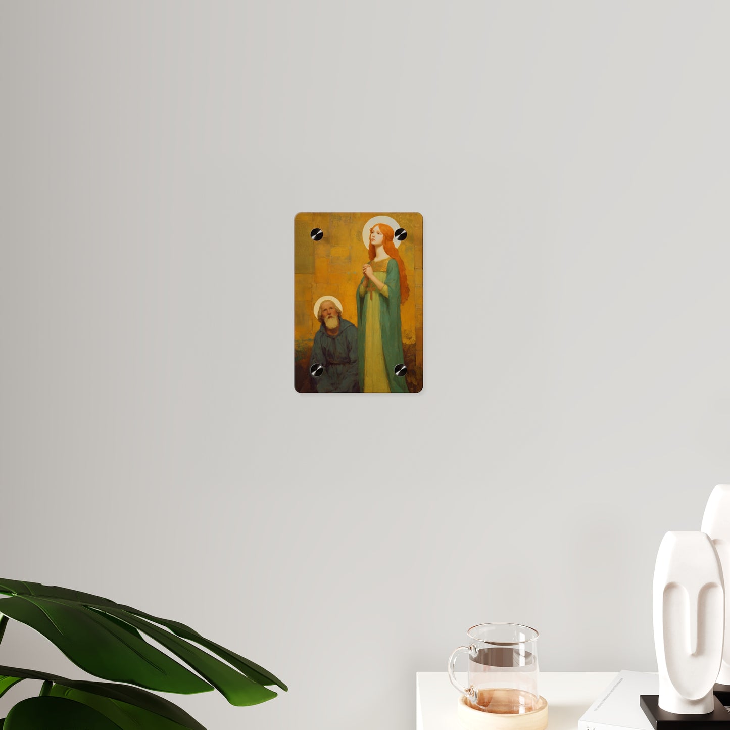 Saints Cyprian and Justina Wall Art Panel - Ready to Hang Acrylic Print - Catholic Saint Art - Patron Saint Print - Martyr Art