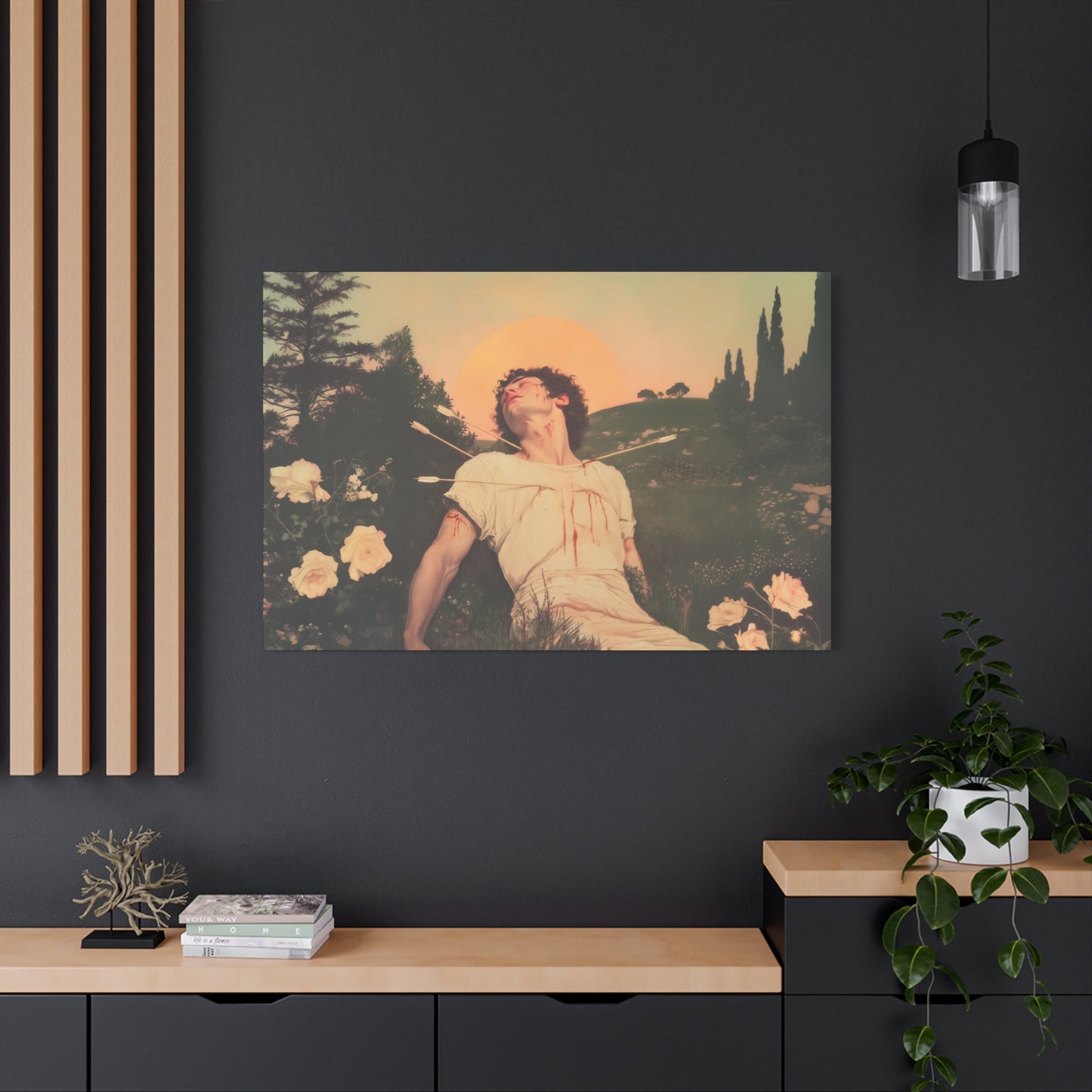 Saint Sebastian -  Museum Wrapped Canvas - Sanctified Souls Print - Religious Art for your Home - Catholic Patron Saint Art