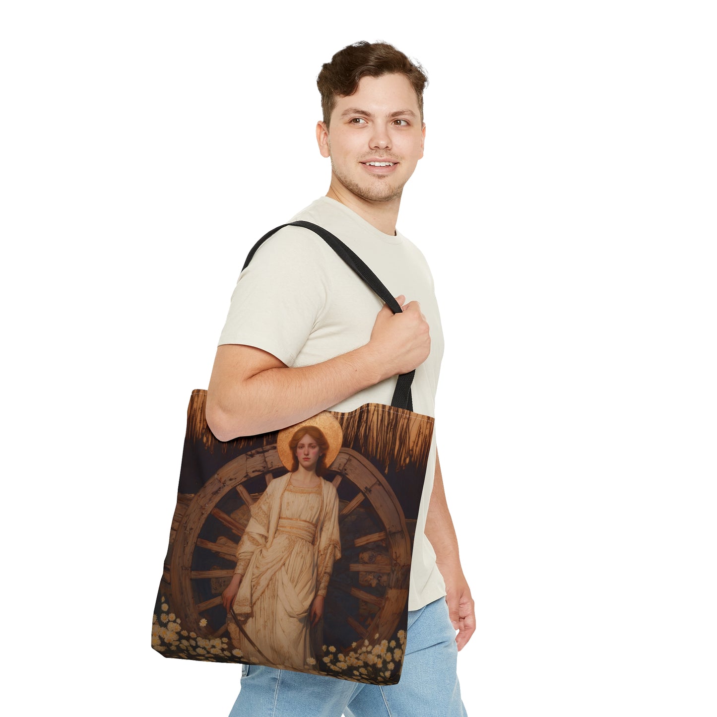 Saint Catherine of Alexandria - Tote Bag - Large Medium Small Faith Art Bag - Bible Study Faith Purse - Double Sided