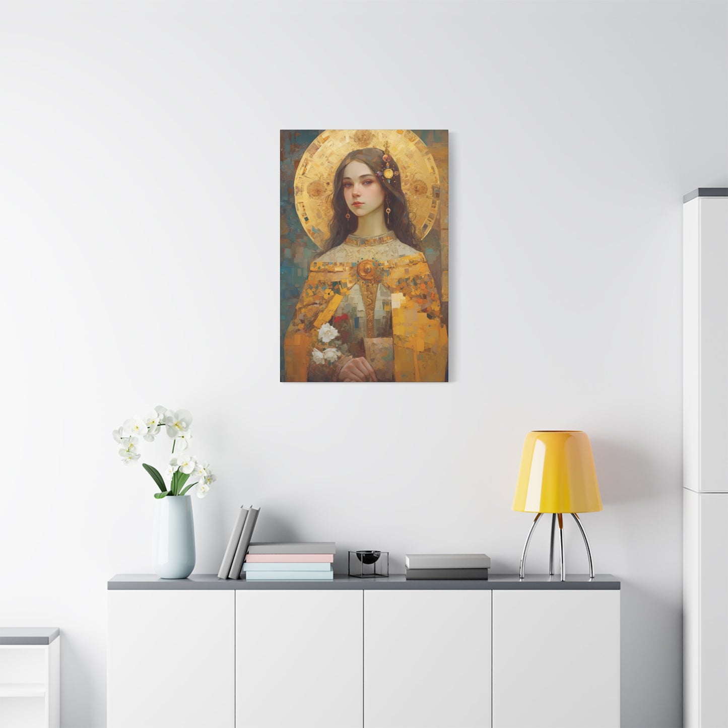 Saint Dymphna - Museum Wrapped Canvas - Sanctified Souls Print - Religious Art for your Home