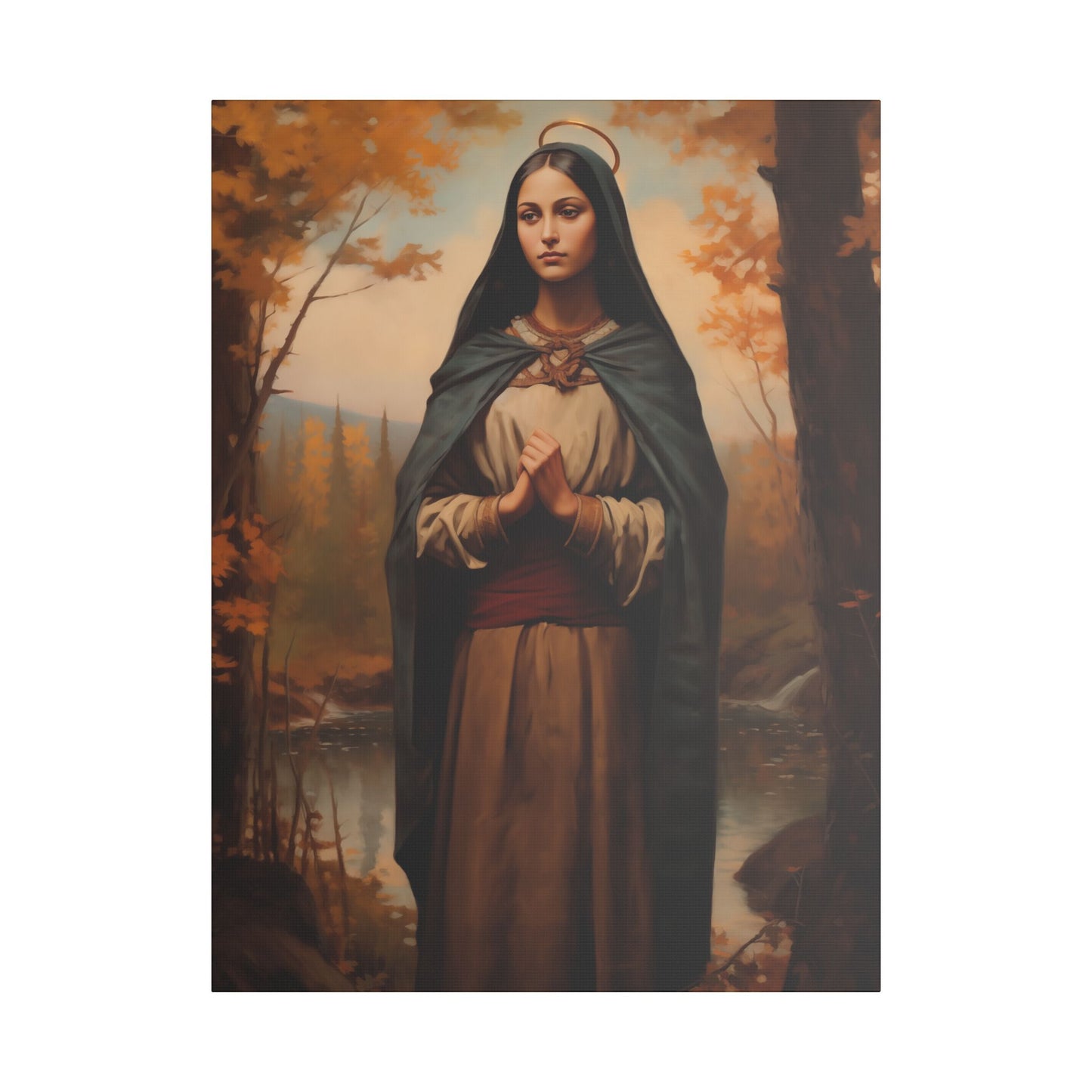 Saint Kateri Tekakwitha -  Museum Wrapped Canvas - Sanctified Souls Print - Religious Art for your Home