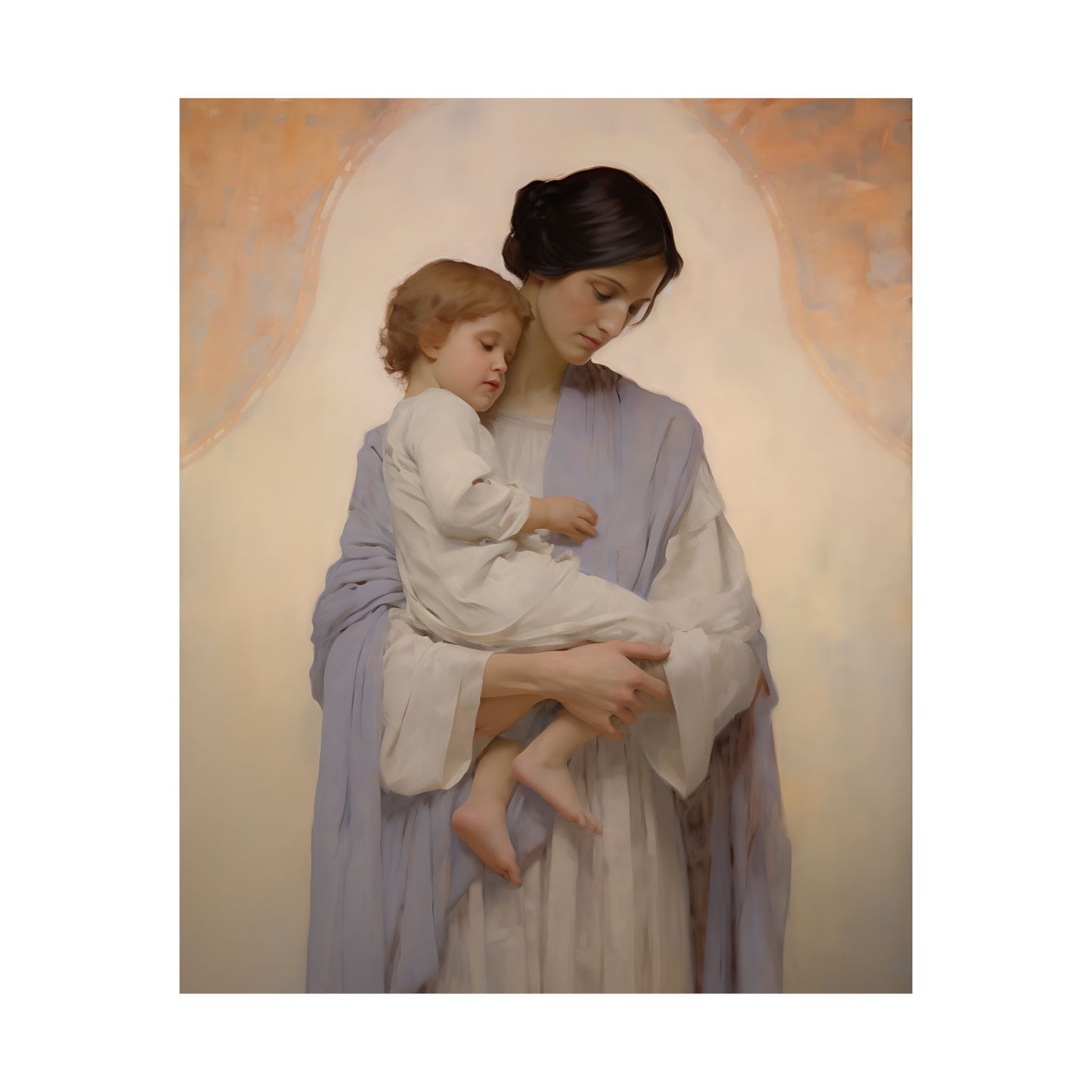 Celestial Bond Print - Sanctified Souls Print - Multiple Sizes - Premium Matte Poster - Mother's - Nursery Art - Mother and Baby