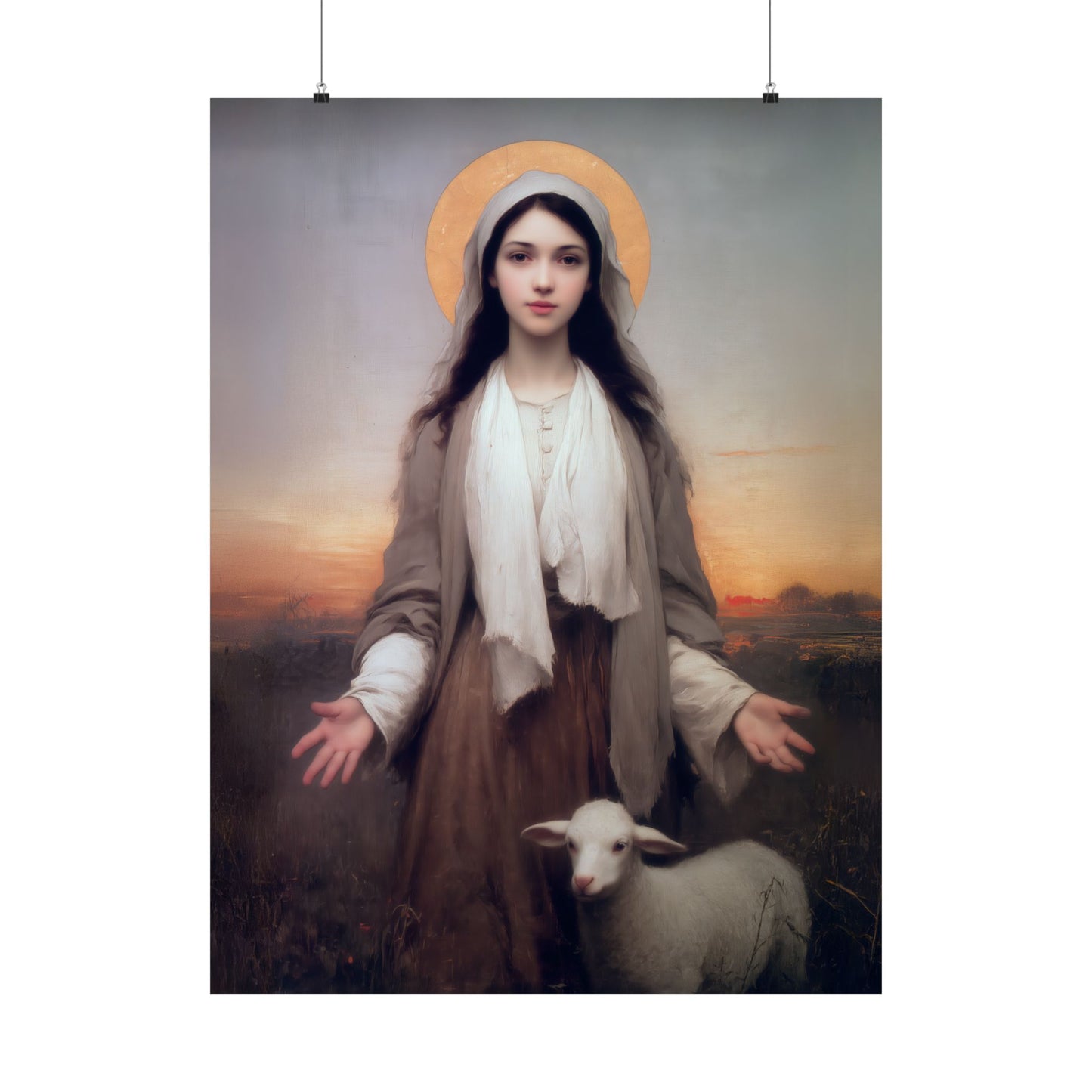 Saint Germaine Cousin - Sanctified Souls Print - Multiple Sizes - Premium Matte Vertical Posters