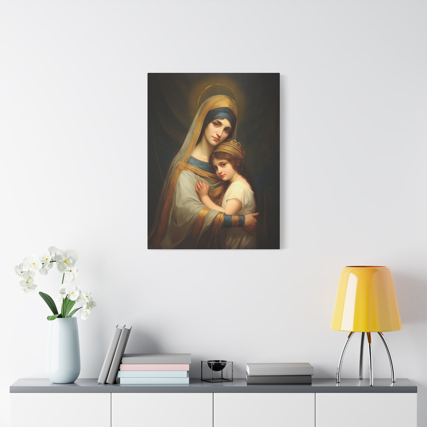 Saint Anne mother of Mary the Blessed Virgin - Museum Wrapped Canvas - Sanctified Souls Print - Religious Art for your Home