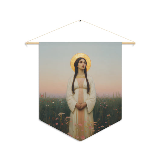 Saint Sabina Pennant / Banner / Wall Hanging - Prayer room art - 18" x 21" - Catholic - Large Banner