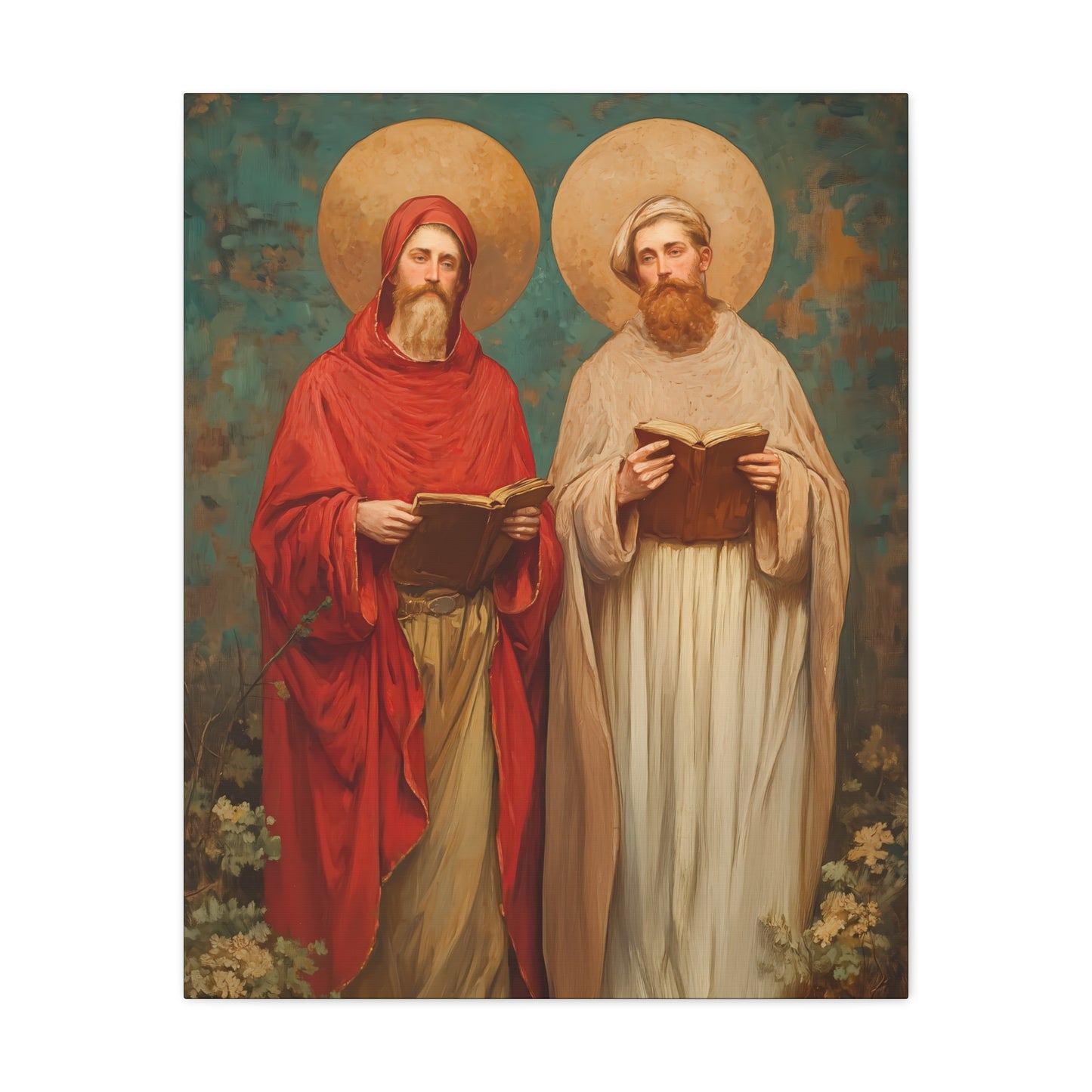 Saints Cosmas and Damian - Multiple Sizes - Catholic Home art - Museum Wrapped Canvas - Sanctified Souls Print - Catholic Martyr Art