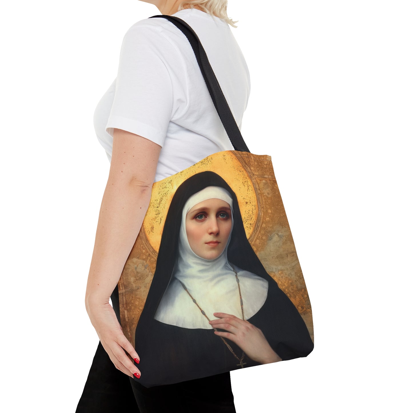 Saint Benedetta Cambiagio Tote Bag - Large Medium Small Faith Art Bag - Catholic Faith Purse - Religious Carry All Reusable Tote Bag