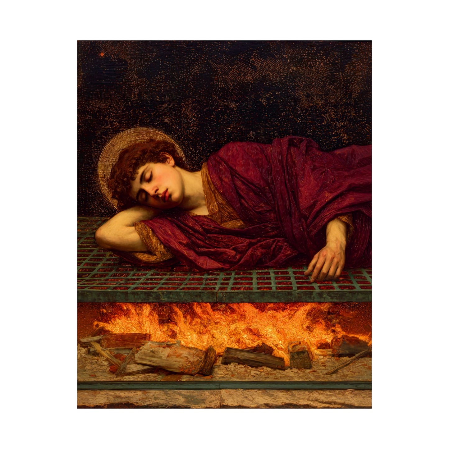 Saint Lawrence  - Sanctified Souls Print - Multiple Sizes - Premium Posters - Catholic Art - Christian Home Decor Artwork