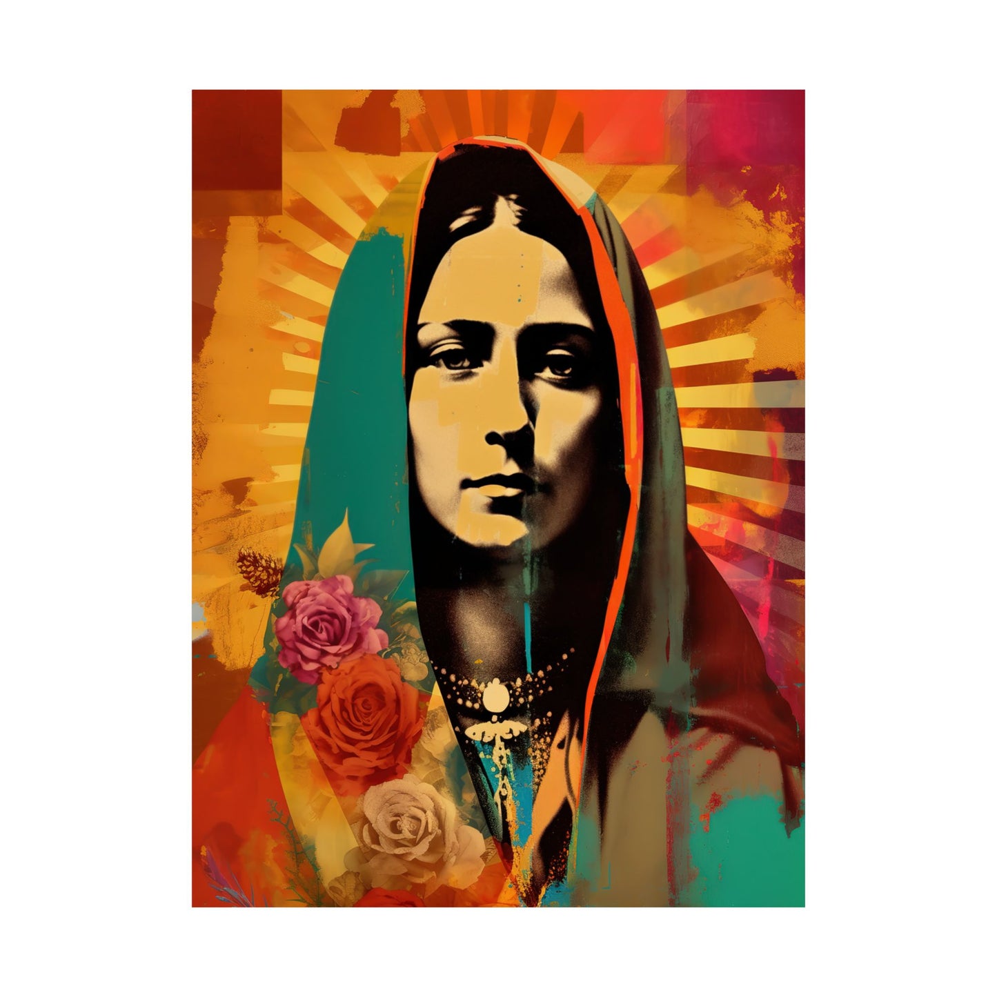 Radiant Guadalupe  - Sanctified Souls Print - Multiple Sizes - Premium Matte Vertical Posters - Our lady