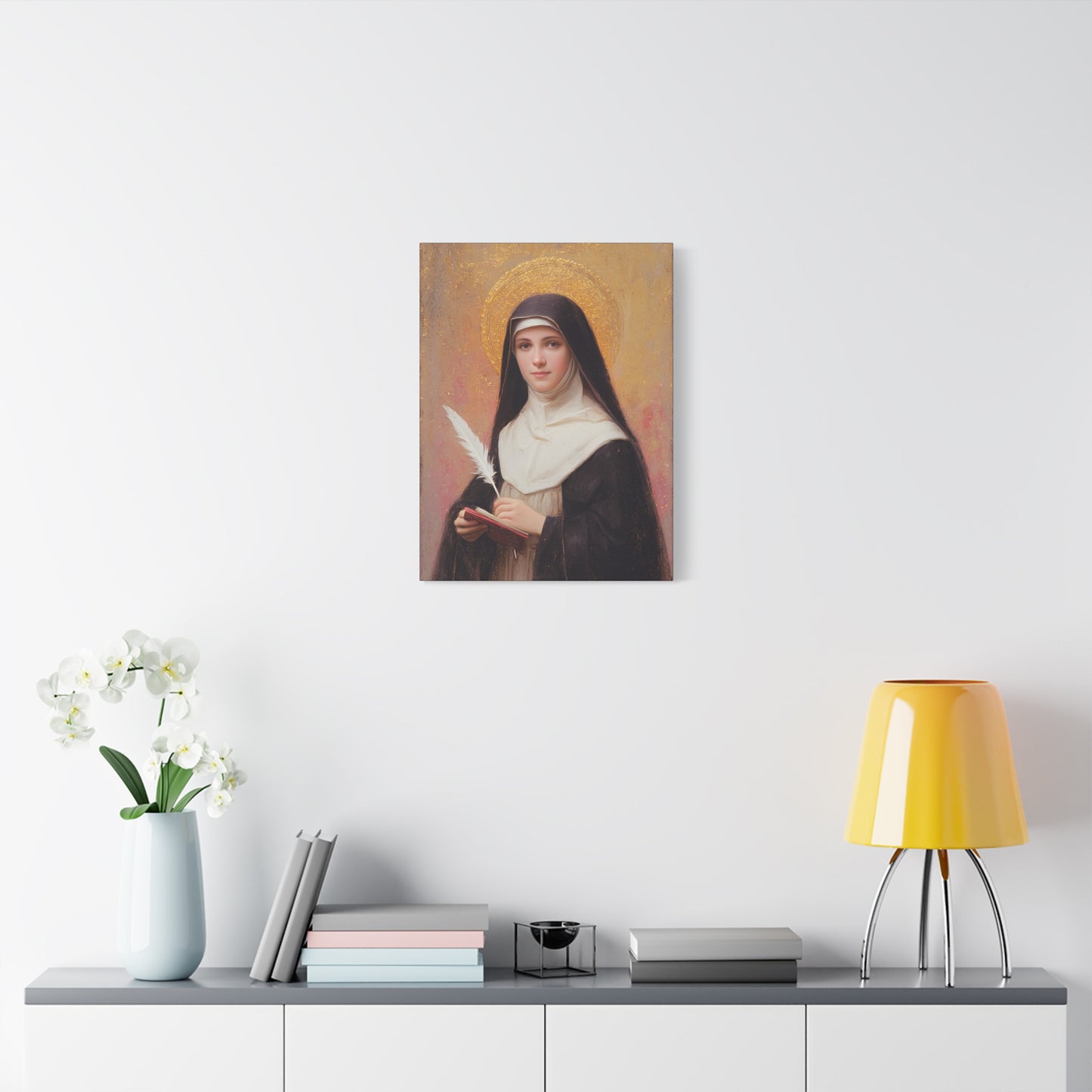 Saint Mechtildis / Mechtide of Hefta / Mechthild of Hackeborn - Gallery Wrapped Canvas - Print - Religious Art for your Home - Catholic Art