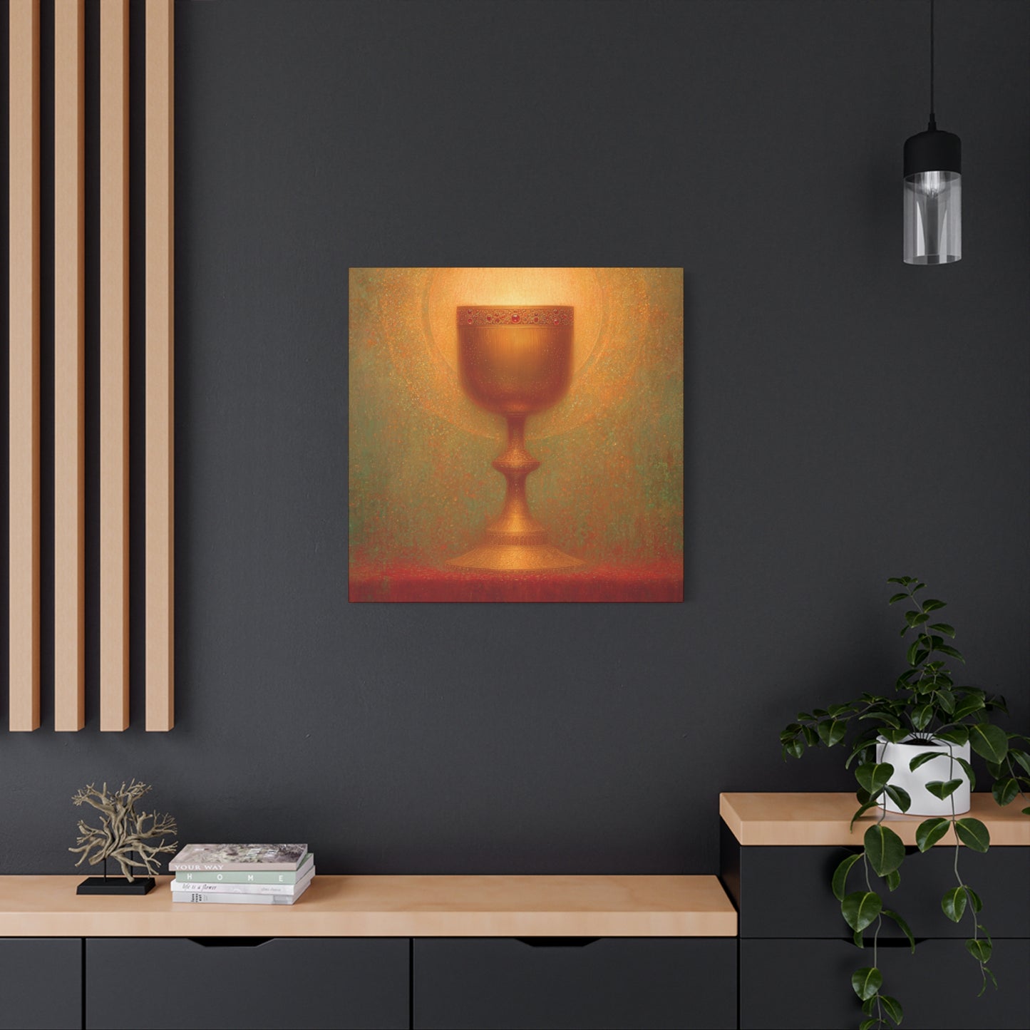 Chalice of the Lamb, Light of the World - The Holy Grail - Gallery Wrapped Canvas - Print - Religious Art for your Home - Catholic Art