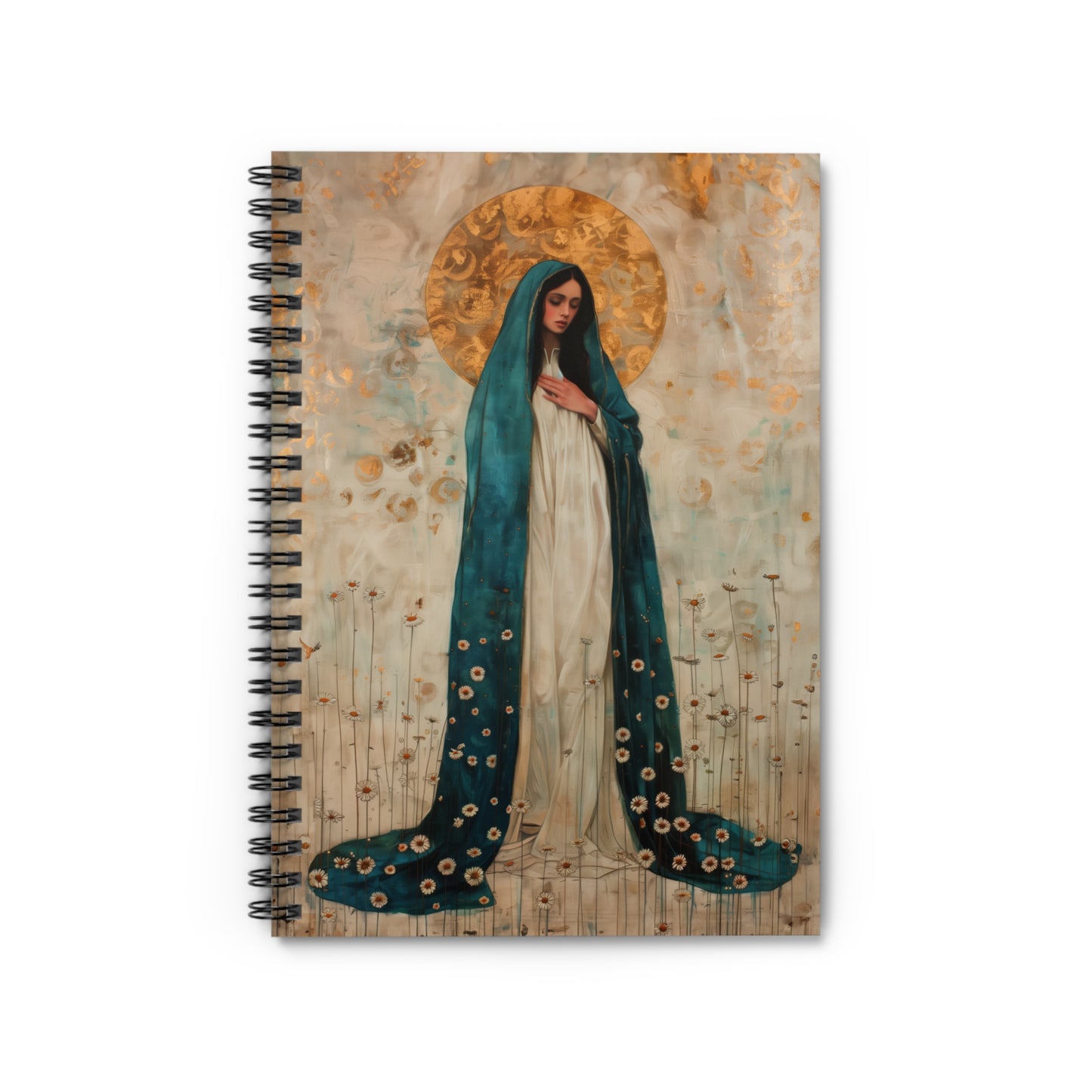 Serene Devotion - Mary's Compassionate Heart - Sanctified Souls Art - Religious - Spiral Notebook - Ruled Line - Catholic Religious art