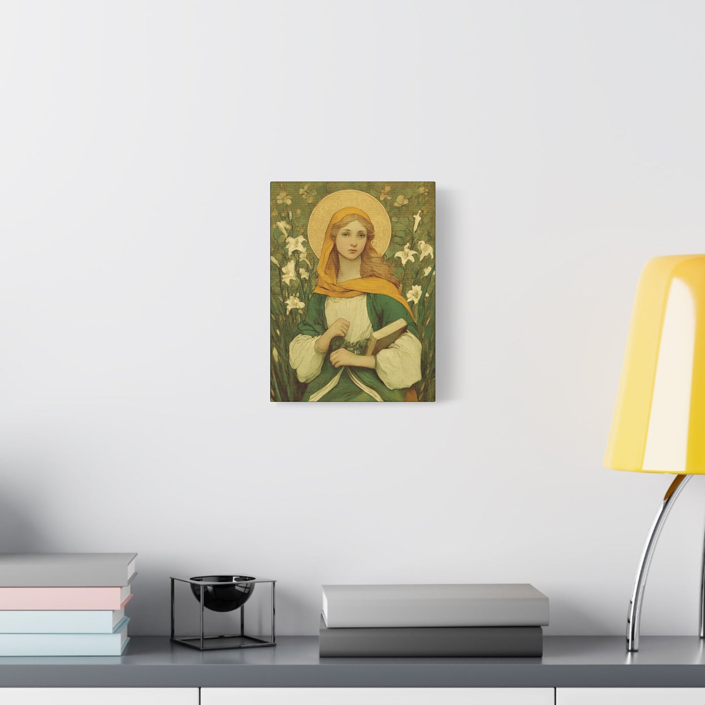 Saint Dymphna - Museum Wrapped Canvas - Sanctified Souls Print - Religious Art for your Home