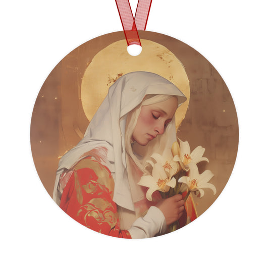 Saint Faith of Agen - Metal Ornament - Religious Holiday Christmas Ornament and Keepsake