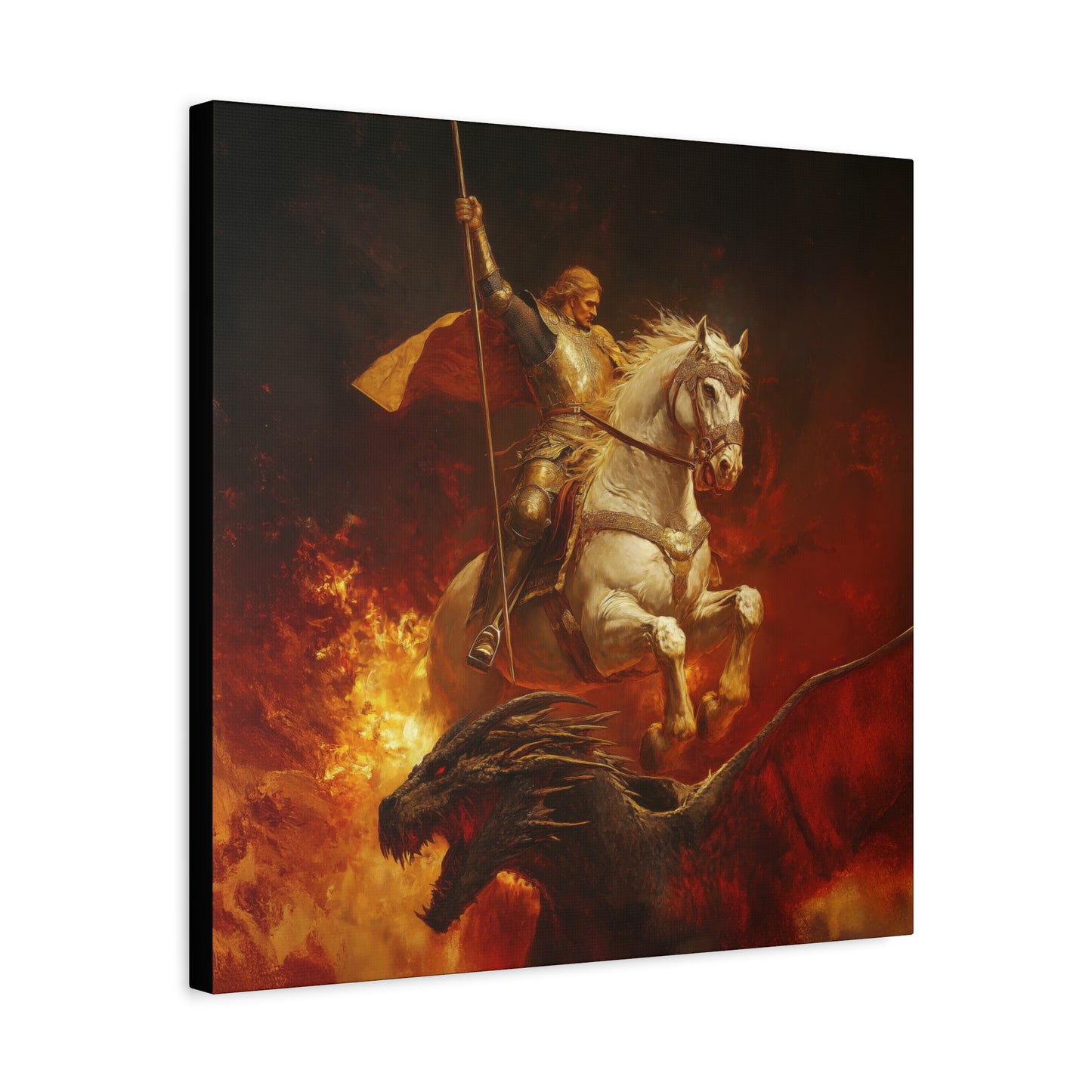 Saint George -  Museum Wrapped Canvas - Sanctified Souls Print - Religious Art for your Home - Catholic Patron Saint Art