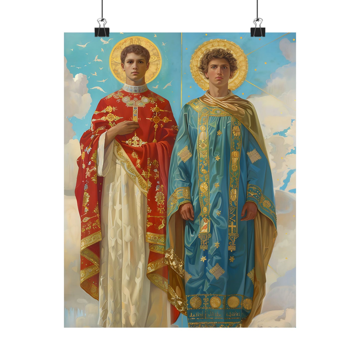Saints Faustinus and Jovita - Sanctified Souls Print - Multiple Sizes - Premium Matte Vertical Posters - Catholic Art for the home