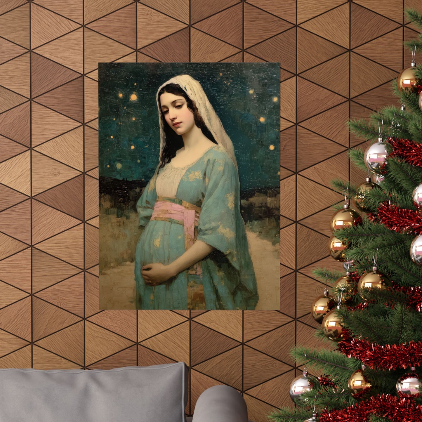 Our Lady of 'O' - Our Lady of Expectation - Mother Mary - Marian Art - Sanctified Souls Print - Multiple Sizes - Premium Vertical Posters