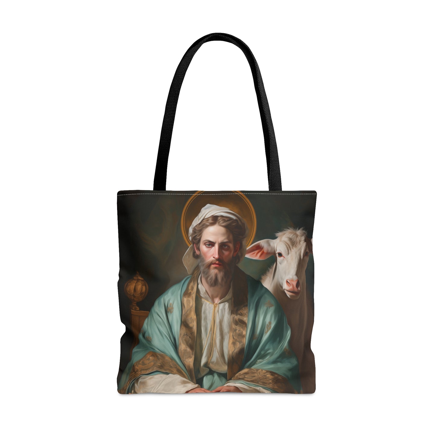 Saint Luke the Evangelist Tote Bag - Large Medium Small Faith Art Bag - Re usable Tote Purse - Double Sided - Catholic Art Bag