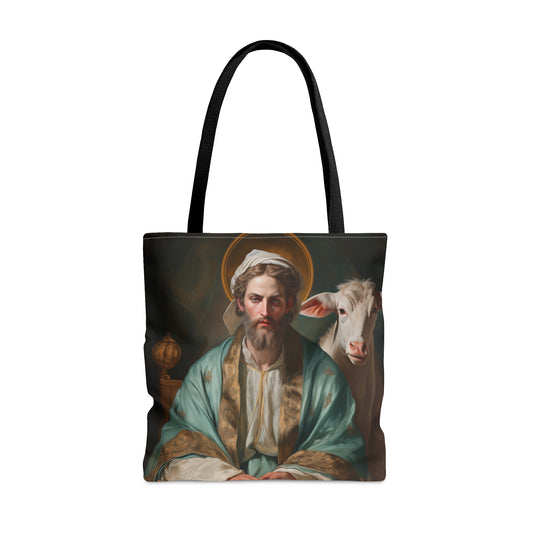 Saint Luke the Evangelist Tote Bag - Large Medium Small Faith Art Bag - Re usable Tote Purse - Double Sided - Catholic Art Bag
