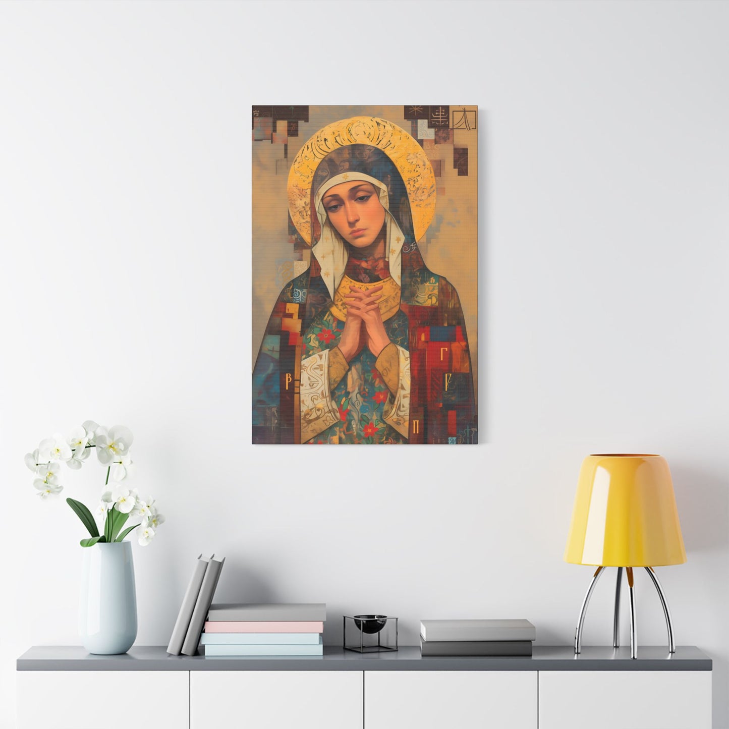 Virgin Mary - Holy Mother of Grace  - Museum Wrapped Canvas - Print - Religious Art for your Home - Catholic art print