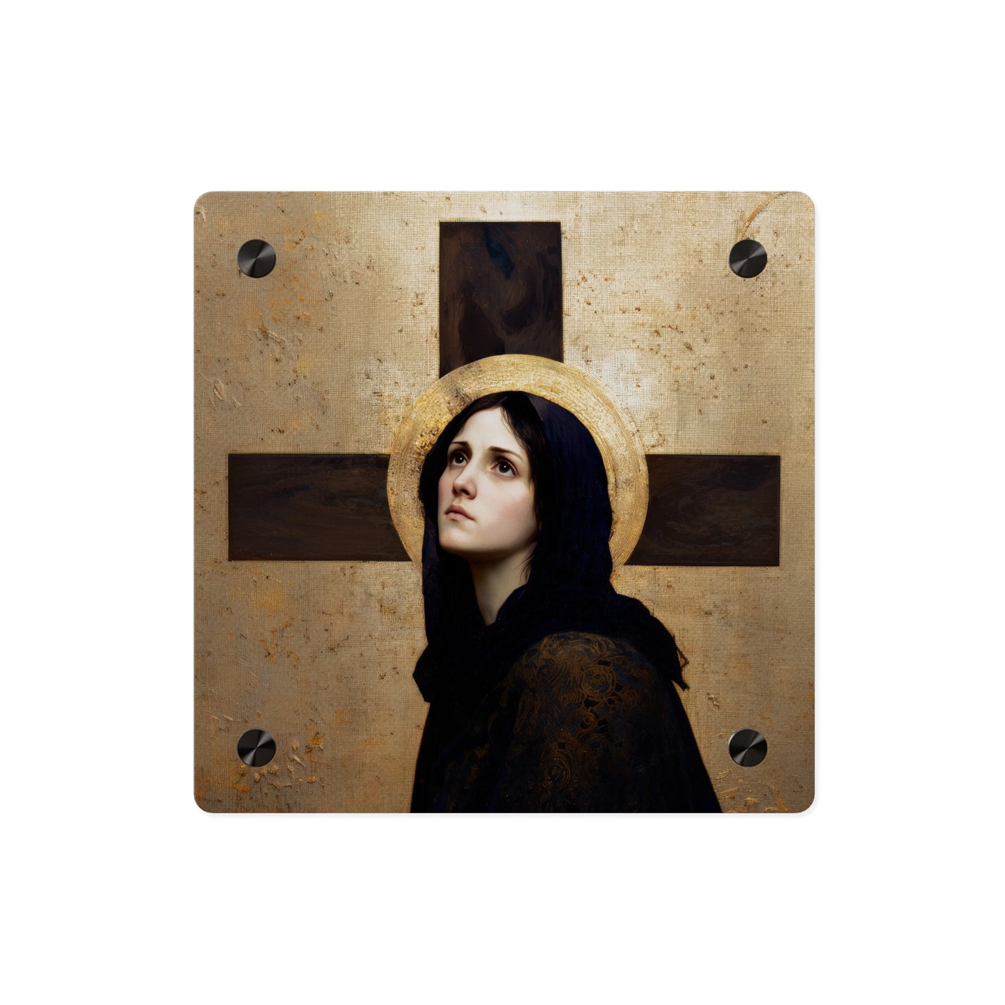 Our Lady of the Cross - Mother Mary  - Our Lady of the Crucifix - Marian Art - Wall Art Panel - Ready to Hang Acrylic Print - Catholic Art