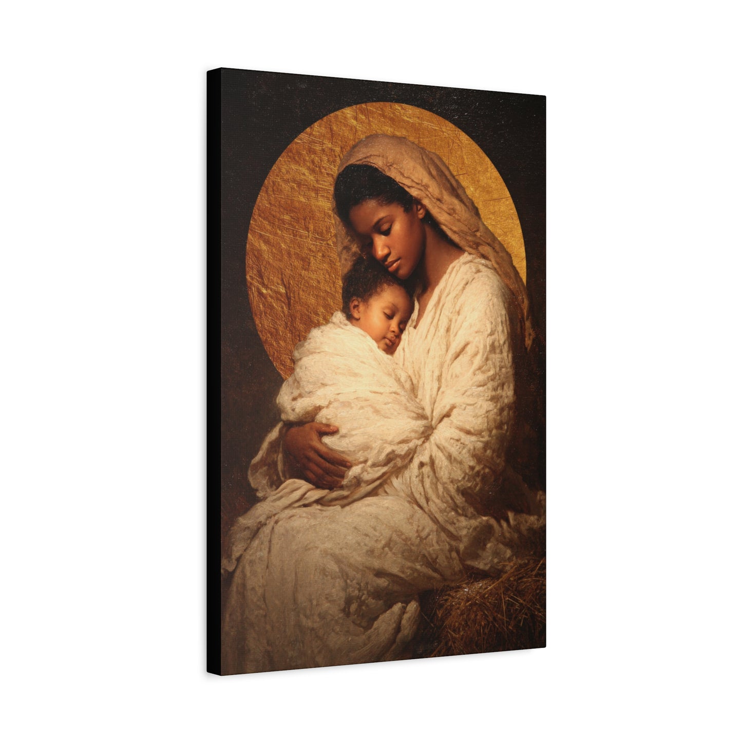 Our Lady of the Manger - Mother Mary and the Christ Child - Gallery Wrapped Canvas - Print - Religious Art for your Home - Catholic