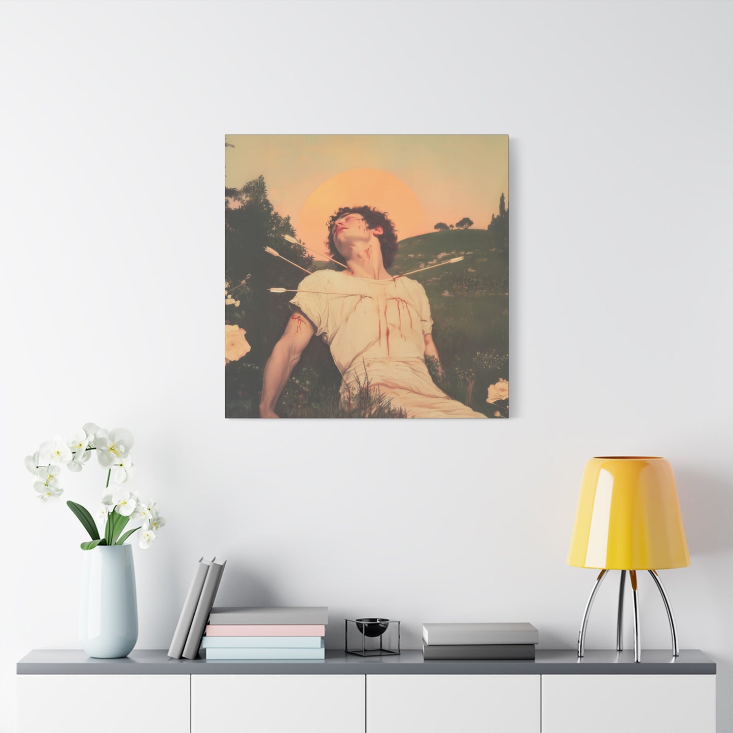 Saint Sebastian -  Museum Wrapped Canvas - Sanctified Souls Print - Religious Art for your Home - Catholic Patron Saint Art