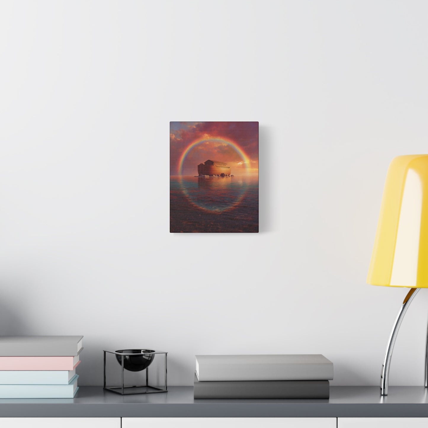 Sheltered Beneath the Covenant Sky - Noah's Ark - Gallery Wrapped Canvas - Print - Religious Art for your Home - Catholic