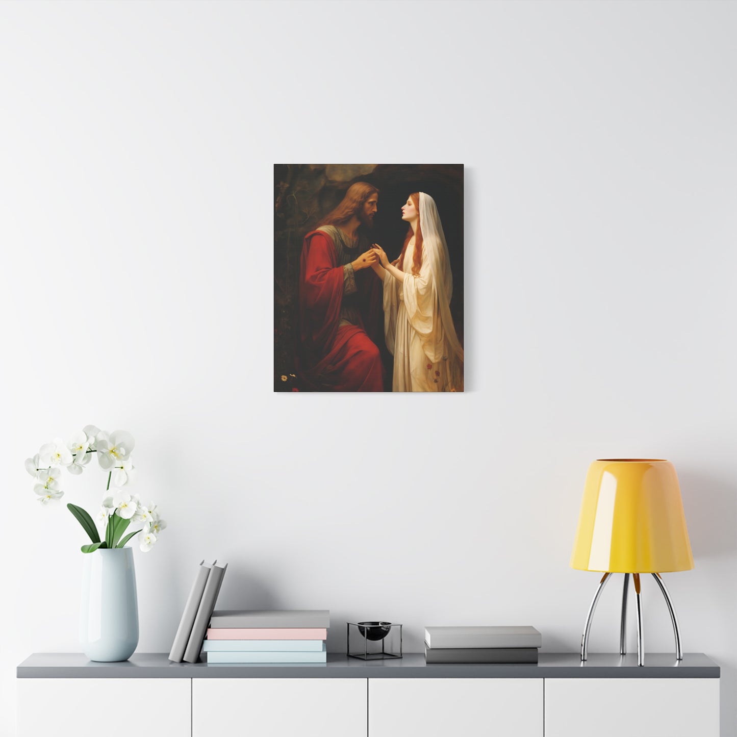 Revelation of Redemption Mary Magdalene and the Risen Christ - Gallery Wrapped Canvas - Sanctified Souls Print - Religious Art for your Home
